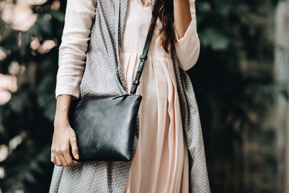 The Crossbody Clutch | Black Crossbody Clutch | Albert Tusk Leather Goods Online