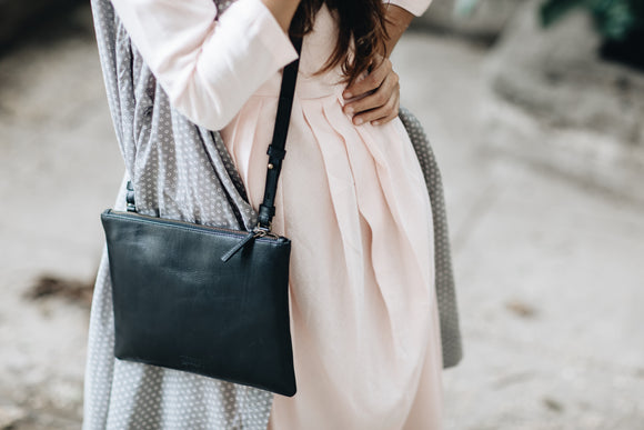 The Crossbody Clutch | Black Crossbody Clutch | Albert Tusk Leather Goods Online