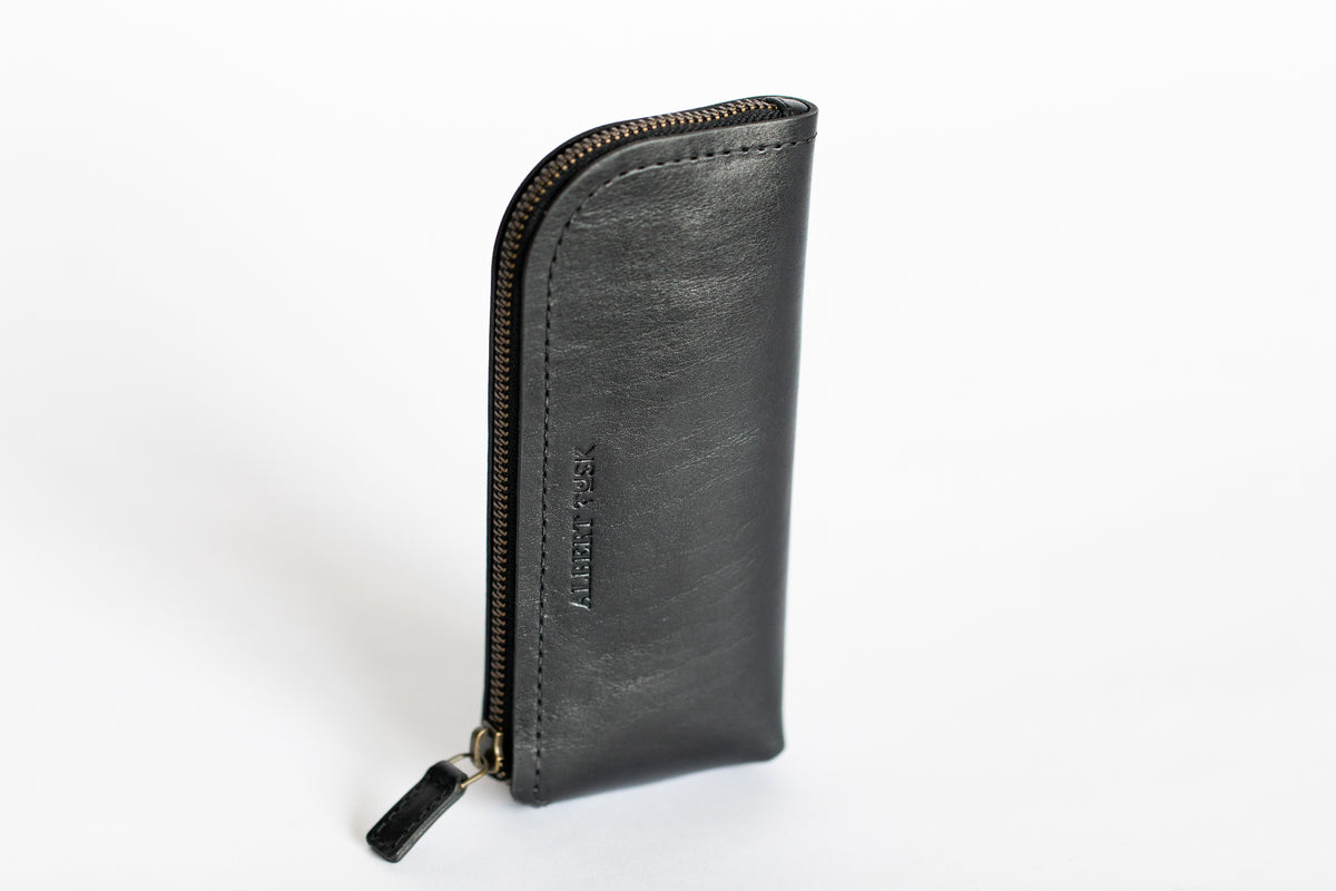 The Daily Pouch | Black Leather Pouch | Albert Tusk Leather Goods Online