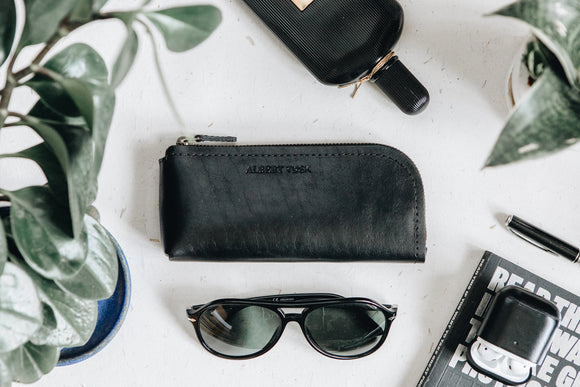 The Daily Pouch | Black Leather Pouch | Albert Tusk Leather Goods Online