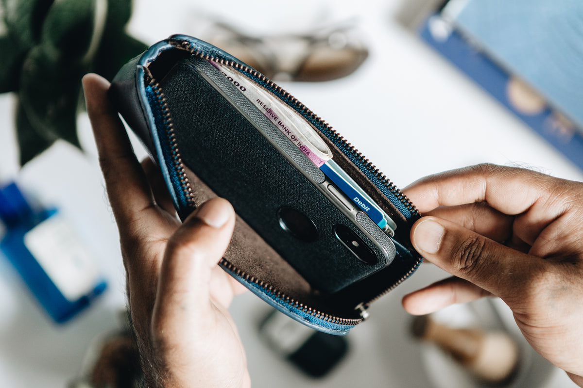 The Daily Pouch | Blue Leather Pouch | Albert Tusk Leather Goods Online