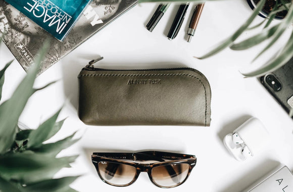 The Daily Pouch | Olive Leather Pouch | Albert Tusk Leather Goods Online