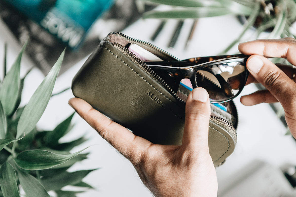 The Daily Pouch | Olive Leather Pouch | Albert Tusk Leather Goods Online