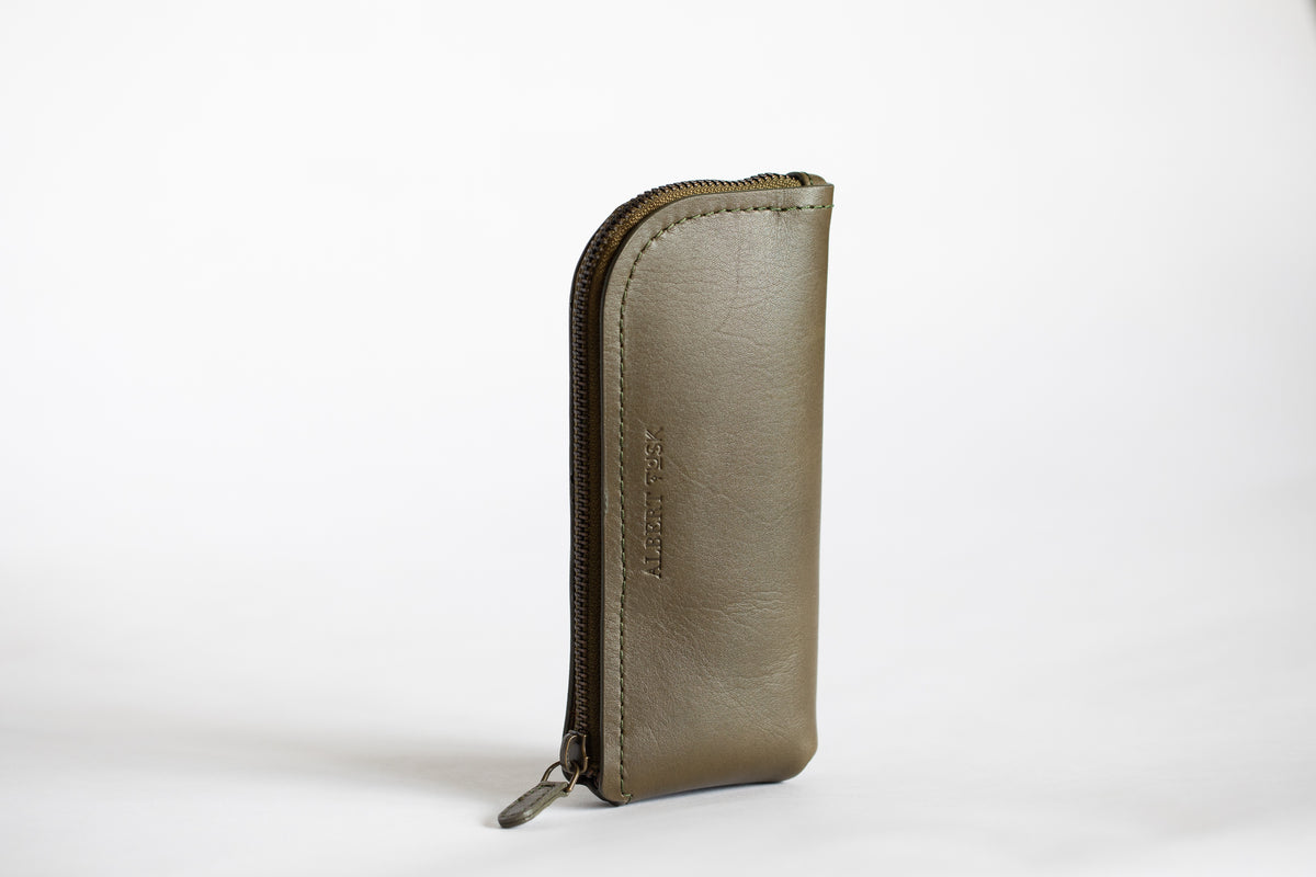 The Daily Pouch | Olive Leather Pouch | Albert Tusk Leather Goods Online