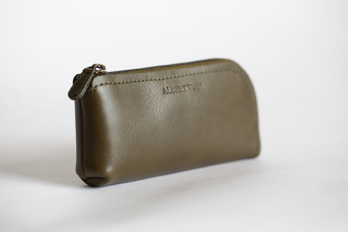The Daily Pouch | Olive Leather Pouch | Albert Tusk Leather Goods Online