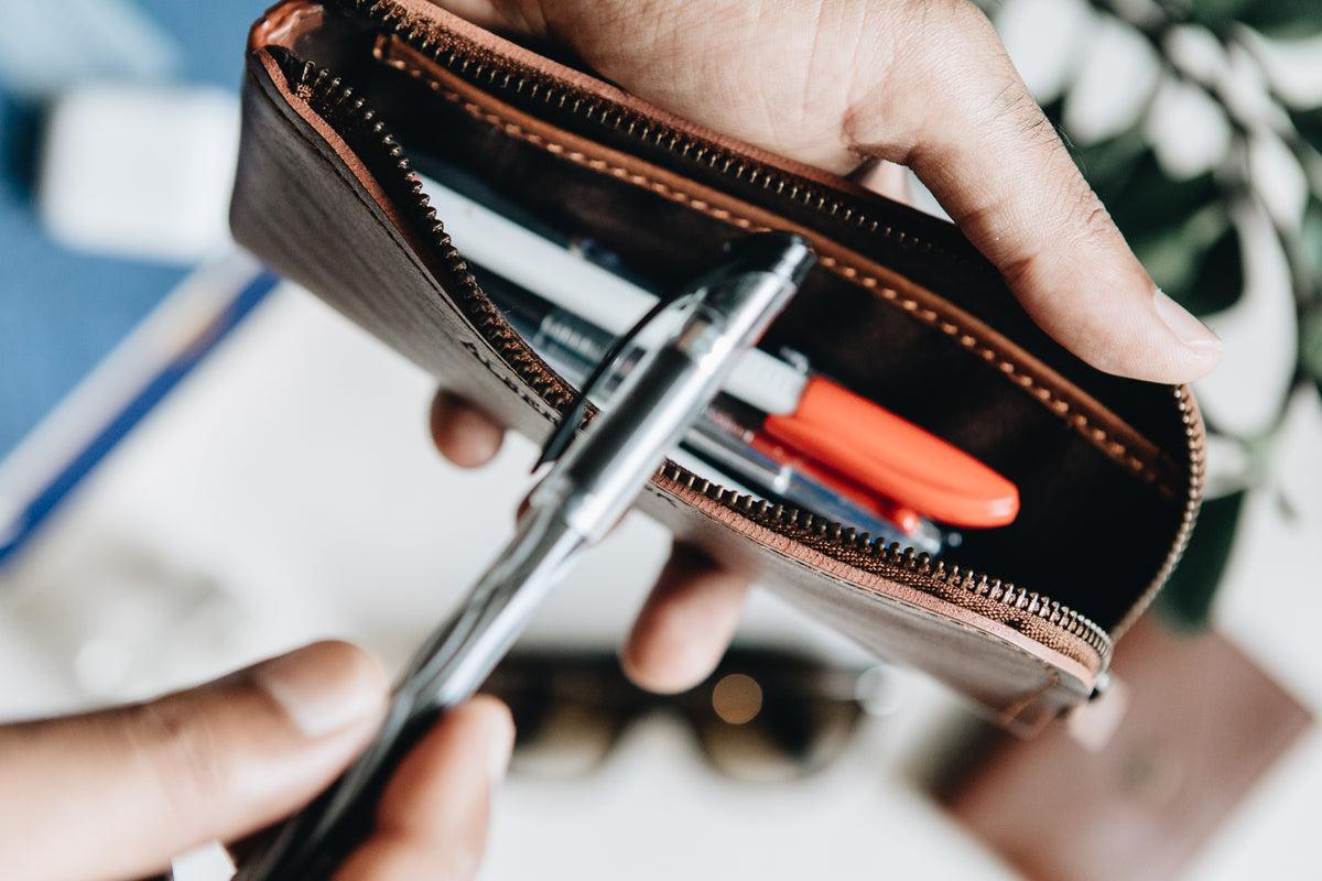The Daily Pouch | Tan Leather Pouch | Albert Tusk Leather Goods Online