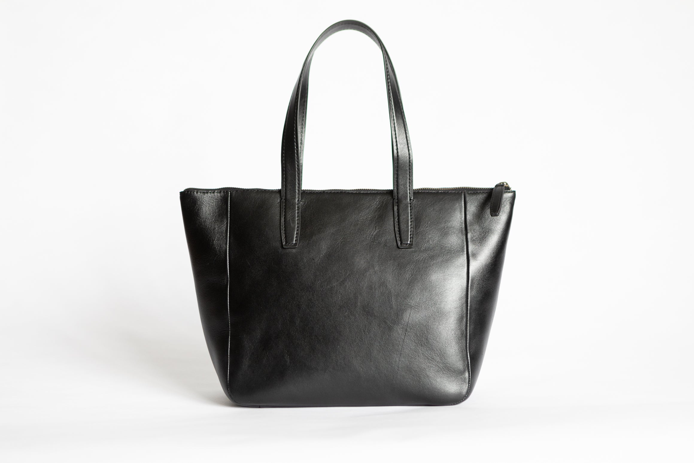 The Daily Zip-Tote | Black Leather Tote Bag | Albert Tusk Leather Goods Online