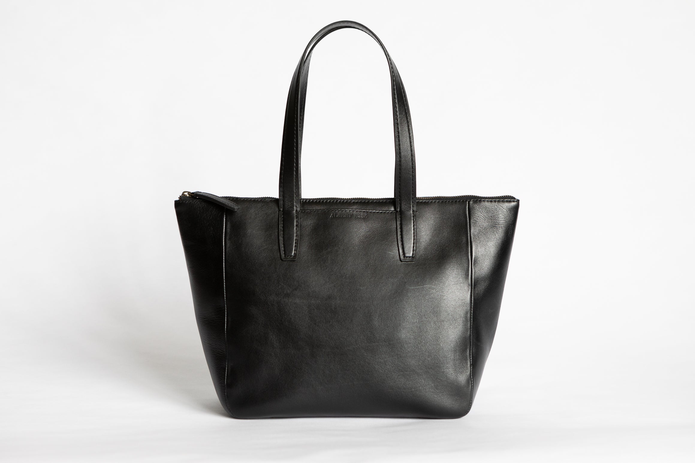 The Daily Zip-Tote | Black Leather Tote Bag | Albert Tusk Leather Goods Online