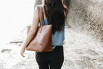 The Daily Zip-Tote | Tan Leather Tote Bag | Albert Tusk Leather Goods Online