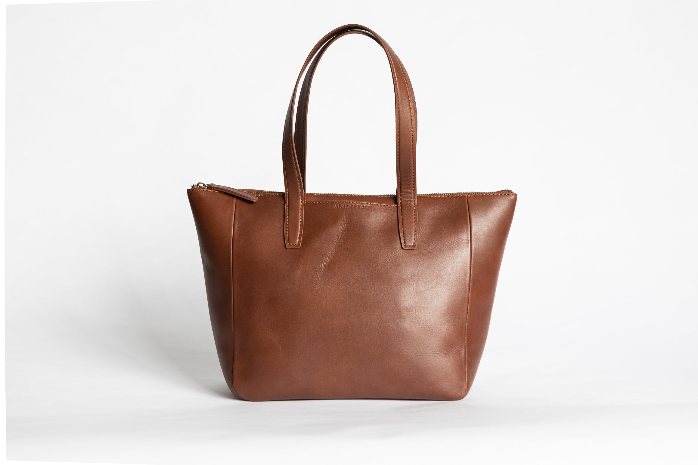 The Daily Zip-Tote | Tan Leather Tote Bag | Albert Tusk Leather Goods Online
