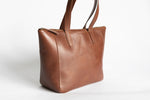 The Daily Zip-Tote | Tan Leather Tote Bag | Albert Tusk Leather Goods Online