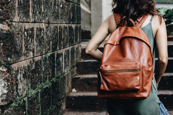 The Founders Backpack | Tan Leather Backpack | Albert Tusk Leather Goods Online