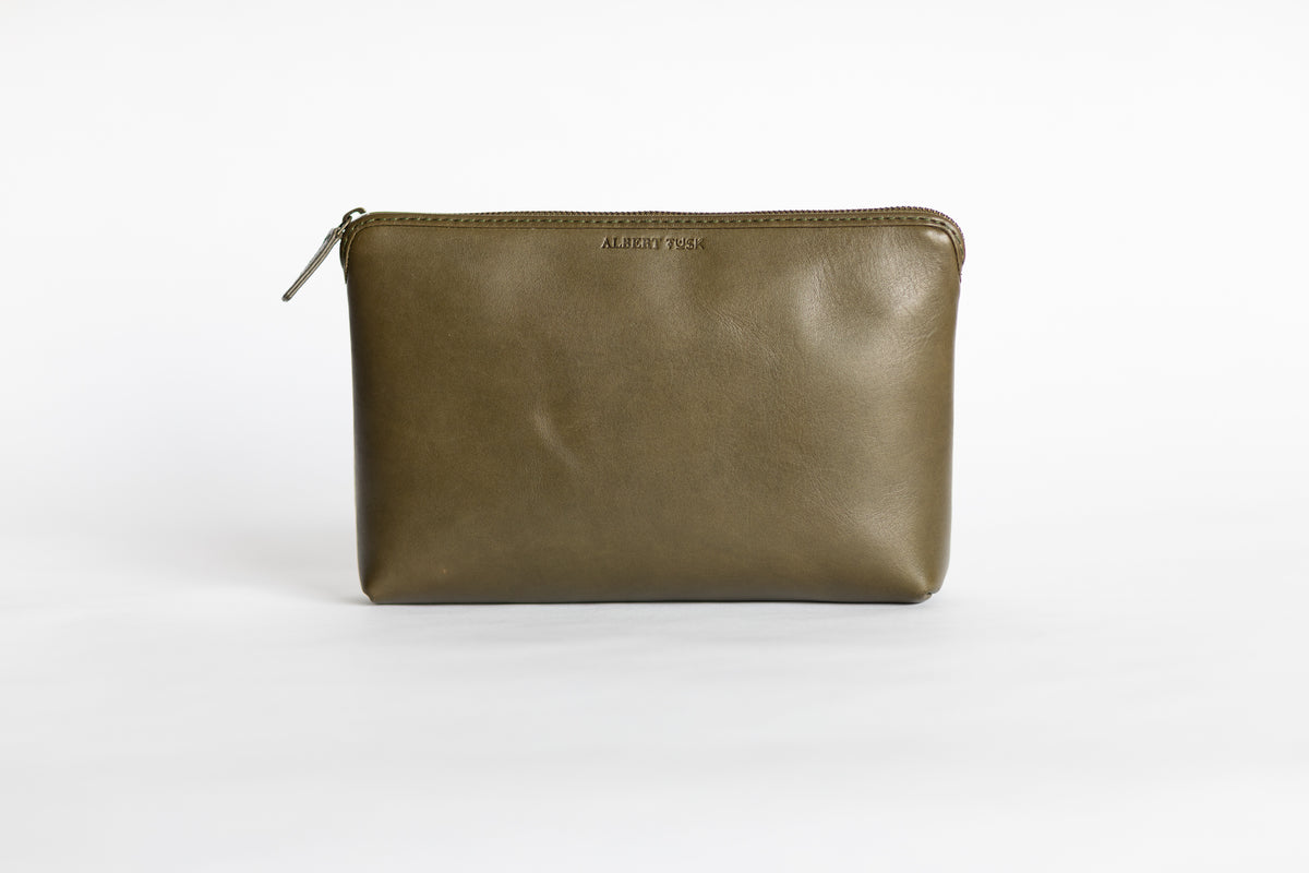 The Large Pouch | Green Leather Pouch | Albert Tusk Leather Goods Online