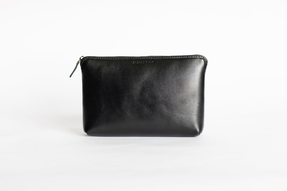 The Large Pouch | Black Leather Pouch | Albert Tusk Leather Goods Online