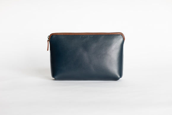 The Large Pouch | Blue Leather Pouch | Albert Tusk Leather Goods Online
