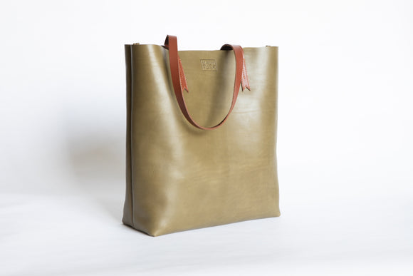 The Large Tote | Green Leather Tote Bag | Albert Tusk Leather Goods Online
