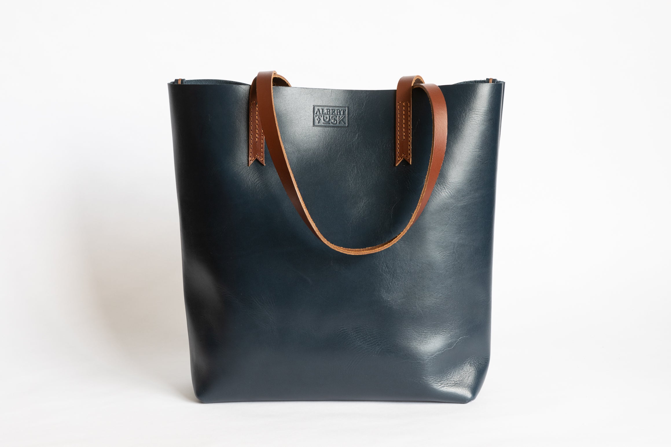 The Large Tote | Blue Leather Tote Bag | Albert Tusk Leather Goods Online