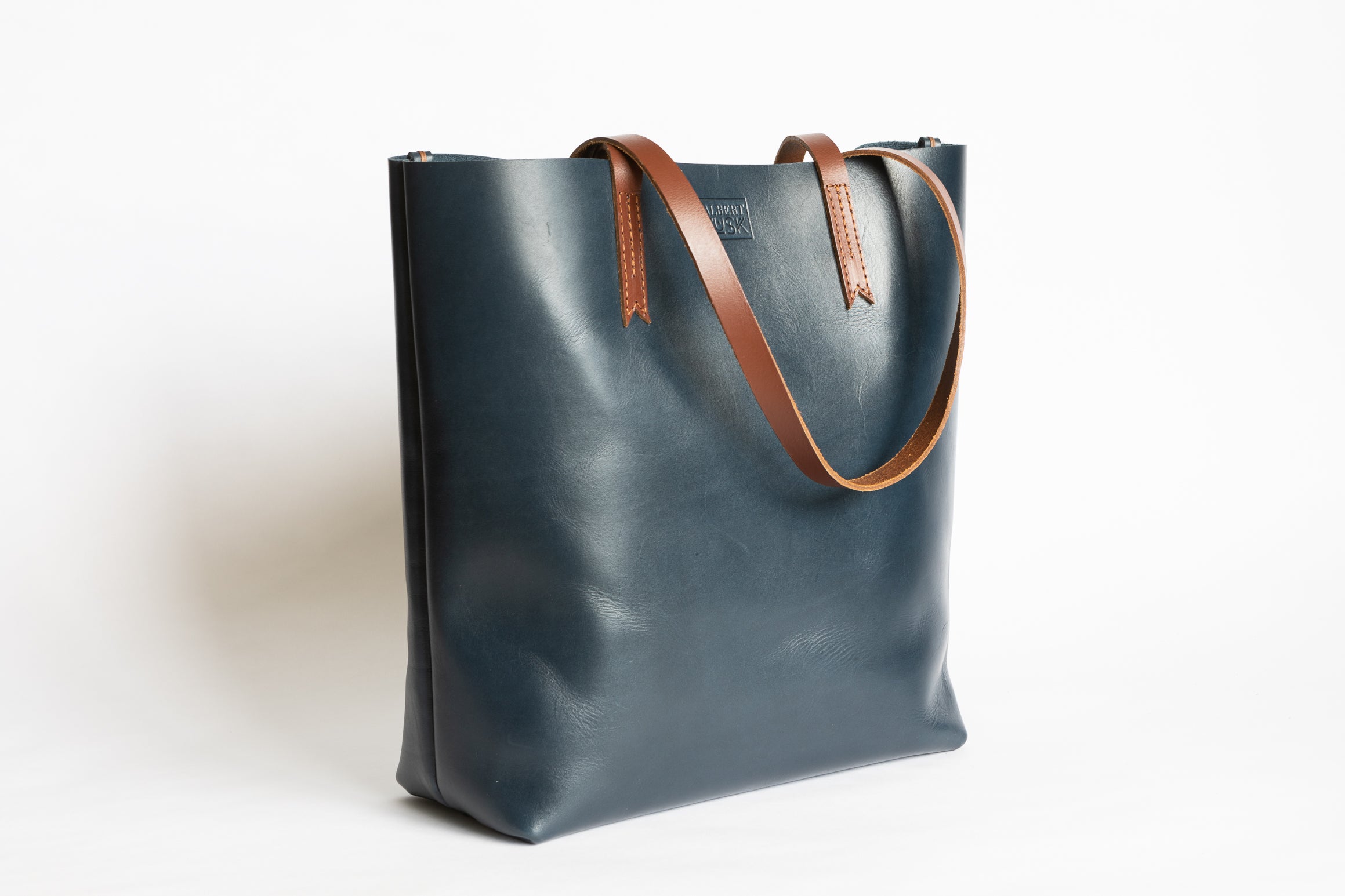 The Large Tote | Blue Leather Tote Bag | Albert Tusk Leather Goods Online