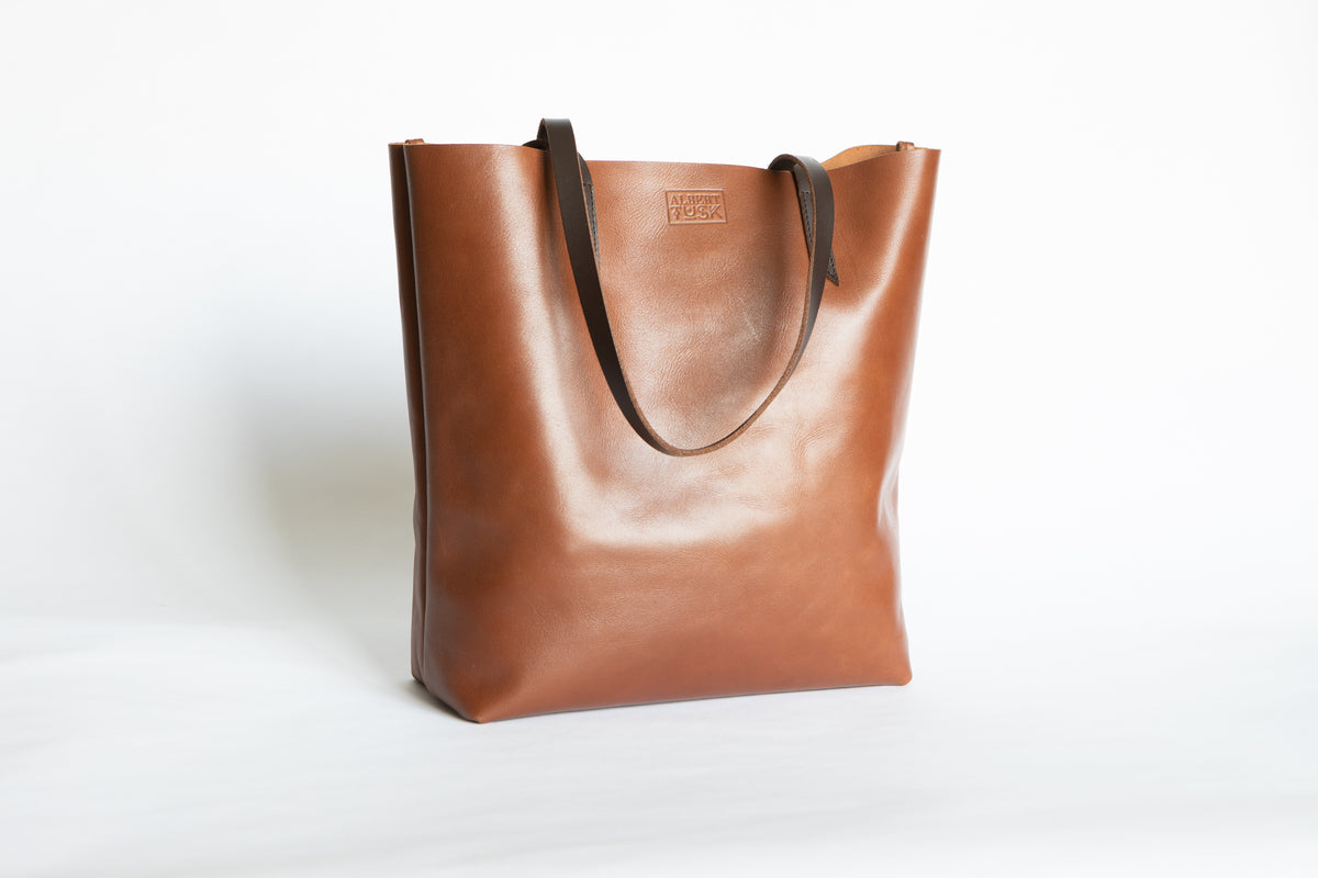 The Large Tote | Tan Leather Tote Bag | Albert Tusk Leather Goods Online
