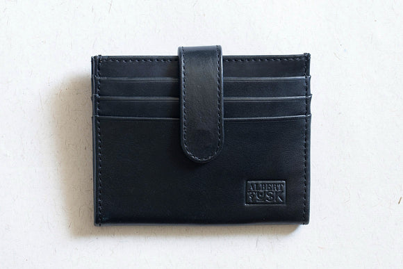 The Card Junkie | Black Leather Wallet / Cardholder | Albert Tusk Leather Goods Online