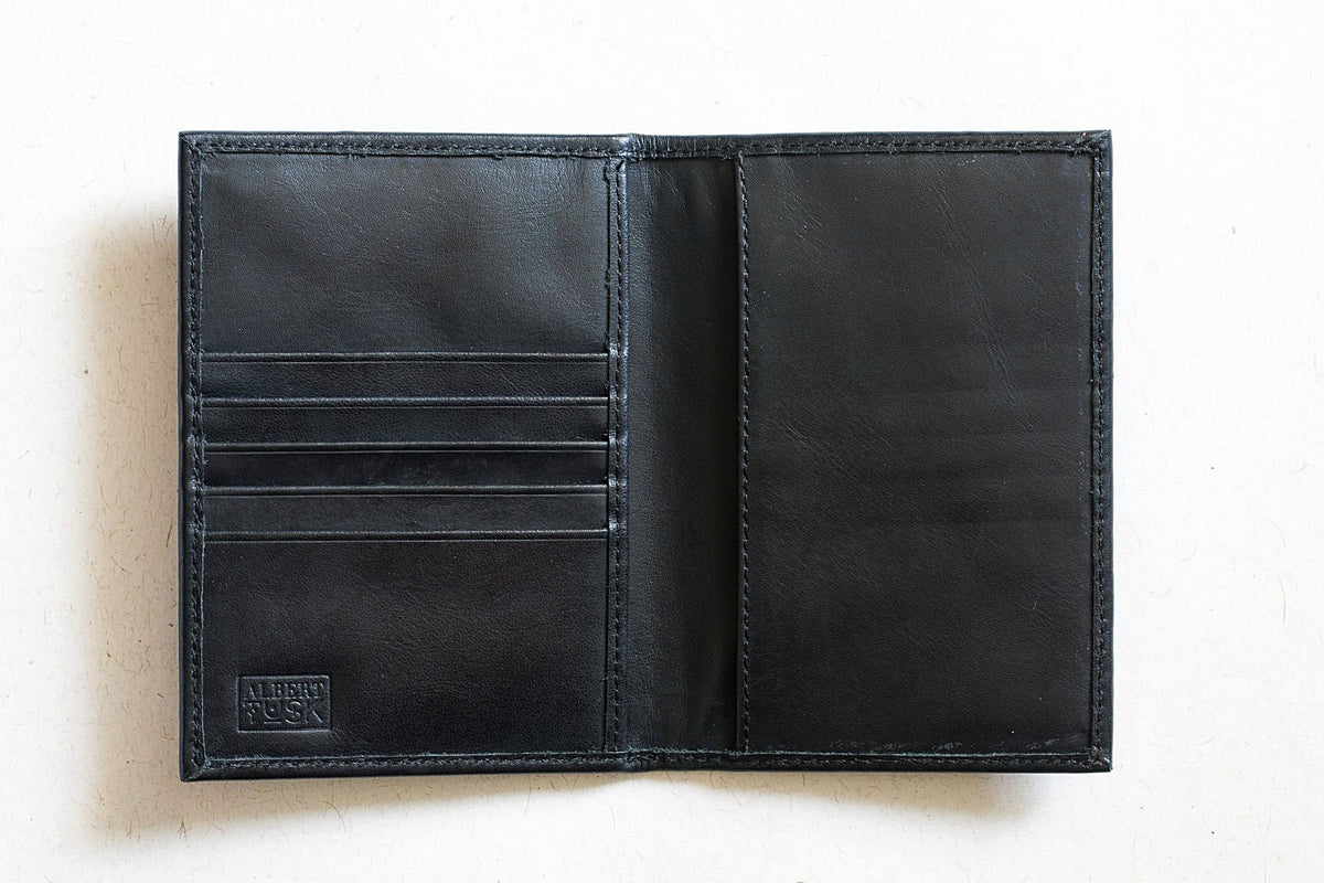 The Passport Holder | Black Leather Passport Holder | Albert Tusk Leather Goods Online