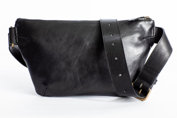 The Waist Bag | Black Waist Pouch / Pack / Bag | Albert Tusk Leather Goods Online
