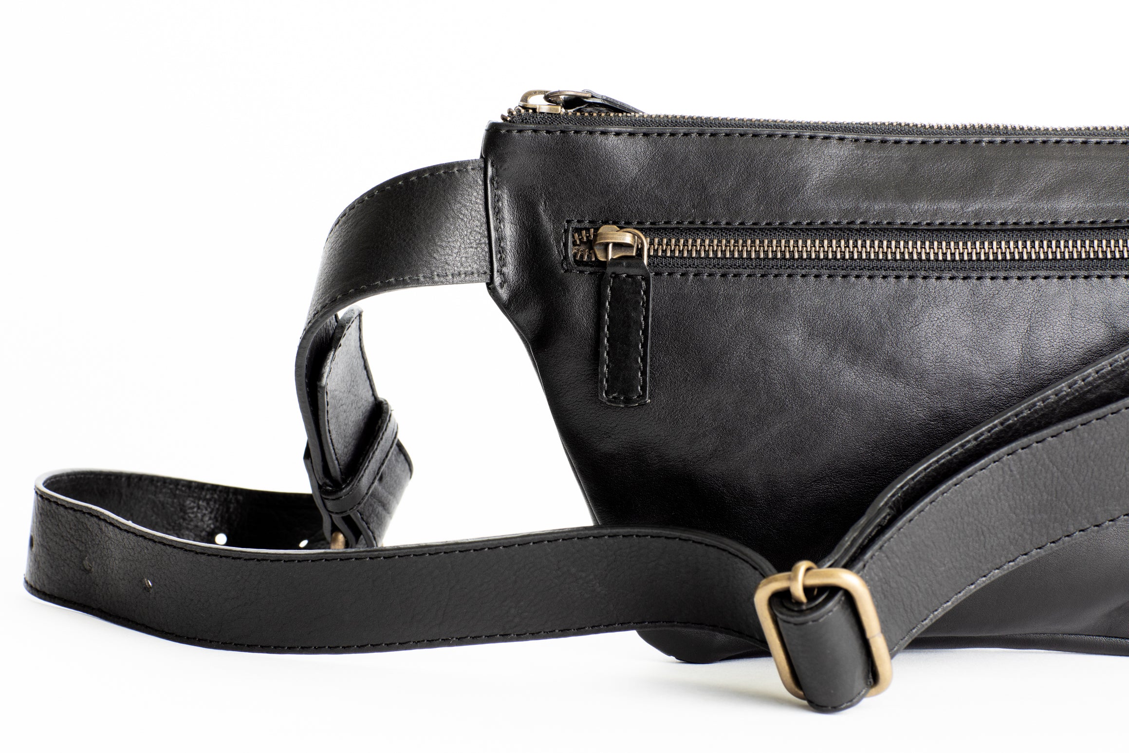 The Waist Bag | Black Waist Pouch / Pack / Bag | Albert Tusk Leather Goods Online