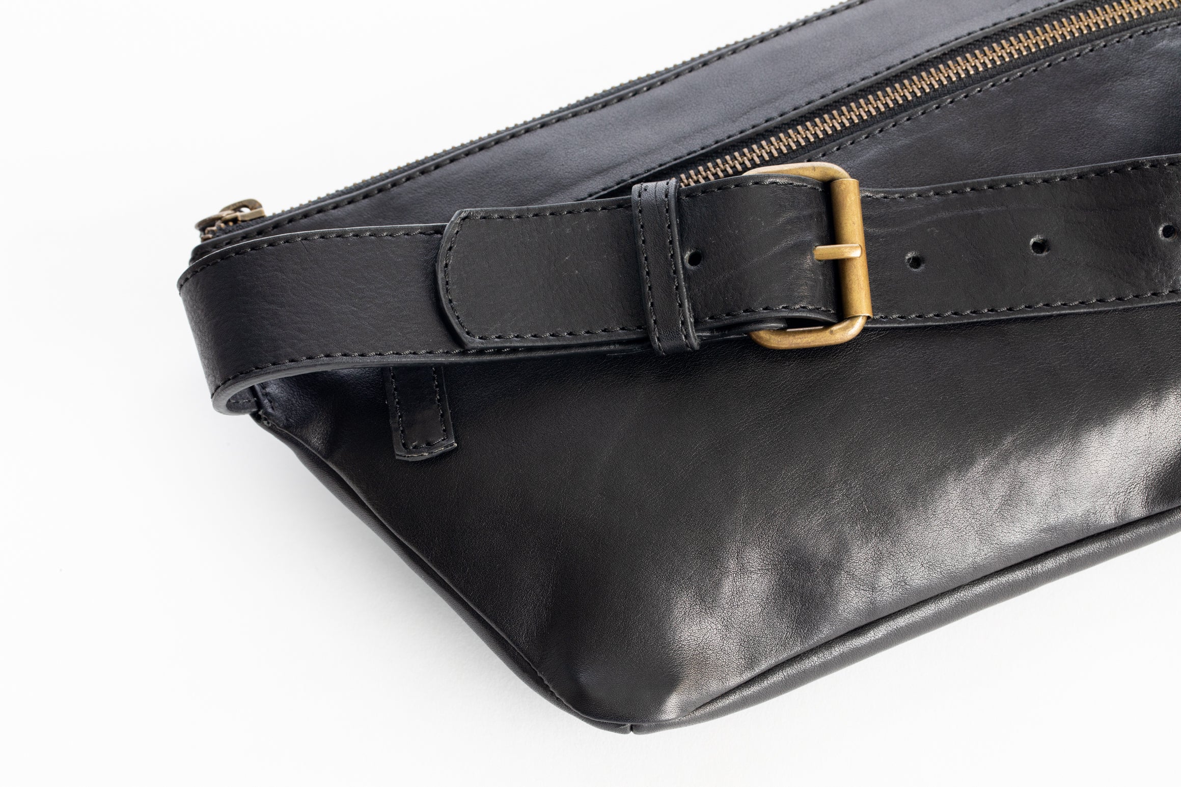 The Waist Bag | Black Waist Pouch / Pack / Bag | Albert Tusk Leather Goods Online