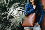 The Medium Tote | Tan Leather Tote Bag | Albert Tusk Leather Goods Online