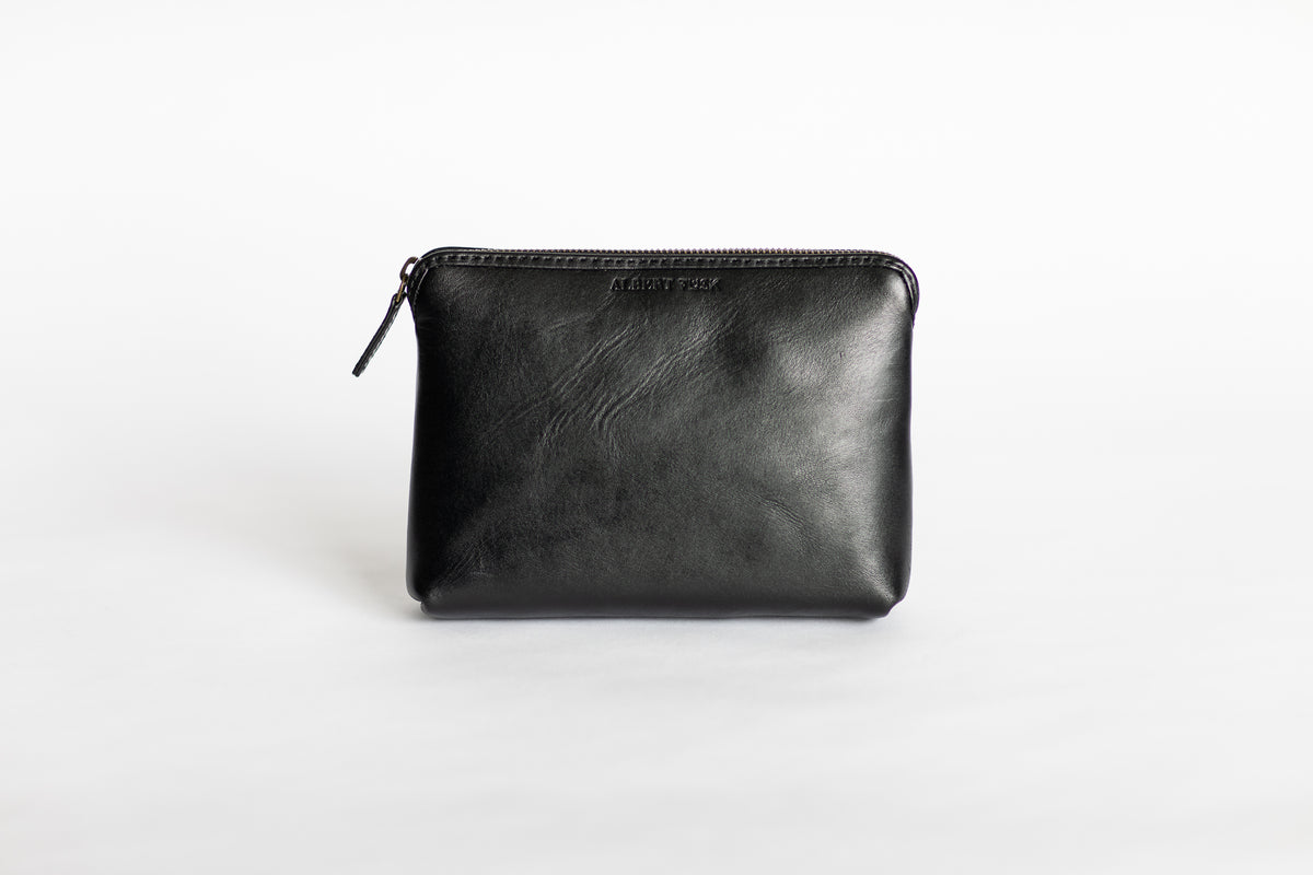 The Medium Pouch | Black Leather Pouch | Albert Tusk Leather Goods Online