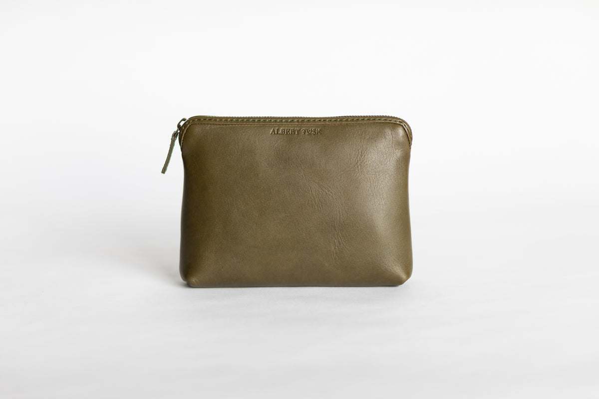 The Medium Pouch | Green Leather Pouch | Albert Tusk Leather Goods Online