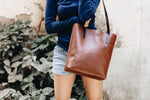 The Medium Tote | Tan Leather Tote Bag | Albert Tusk Leather Goods Online