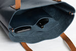 The Medium Tote | Blue Leather Tote Bag | Albert Tusk Leather Goods Online