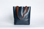 The Medium Tote | Blue Leather Tote Bag | Albert Tusk Leather Goods Online