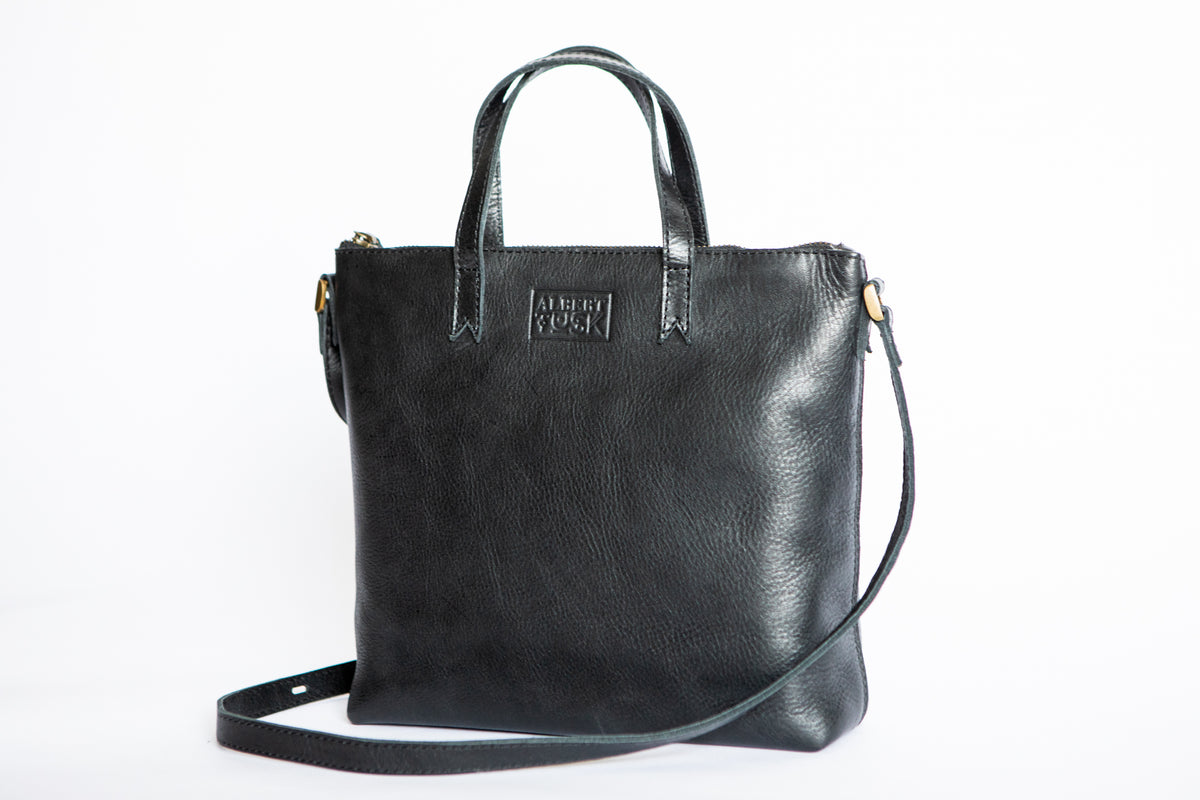 The Mini Tote | Black Mini Tote | Albert Tusk Leather Goods Online