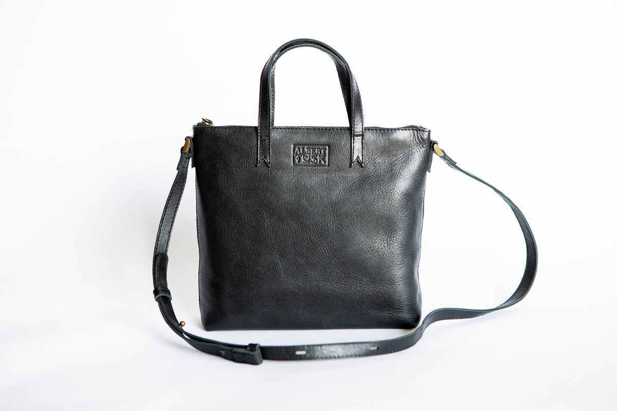 The Mini Tote | Black Mini Tote | Albert Tusk Leather Goods Online