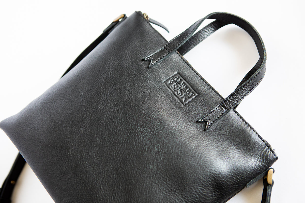 The Mini Tote | Black Mini Tote | Albert Tusk Leather Goods Online