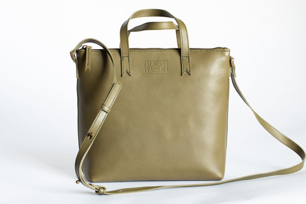 The Mini Tote | Olive Mini Tote | Albert Tusk Leather Goods Online