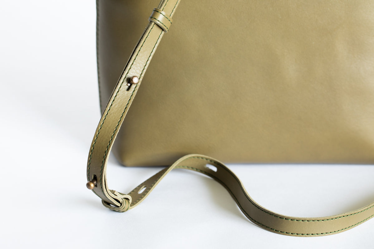 The Mini Tote | Olive Mini Tote | Albert Tusk Leather Goods Online