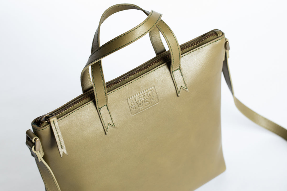 The Mini Tote | Olive Mini Tote | Albert Tusk Leather Goods Online
