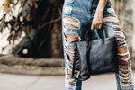 The Mini Tote | Black Mini Tote | Albert Tusk Leather Goods Online