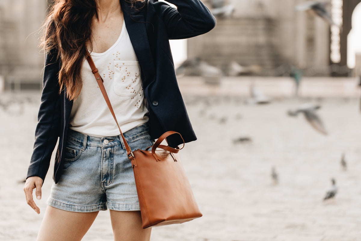 The Mini Tote | Tan Mini Tote | Albert Tusk Leather Goods Online