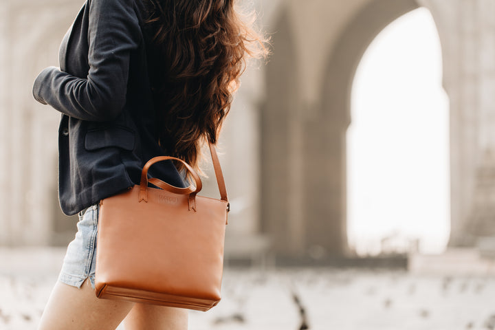 The Mini Tote | Tan Mini Tote | Albert Tusk Leather Goods Online