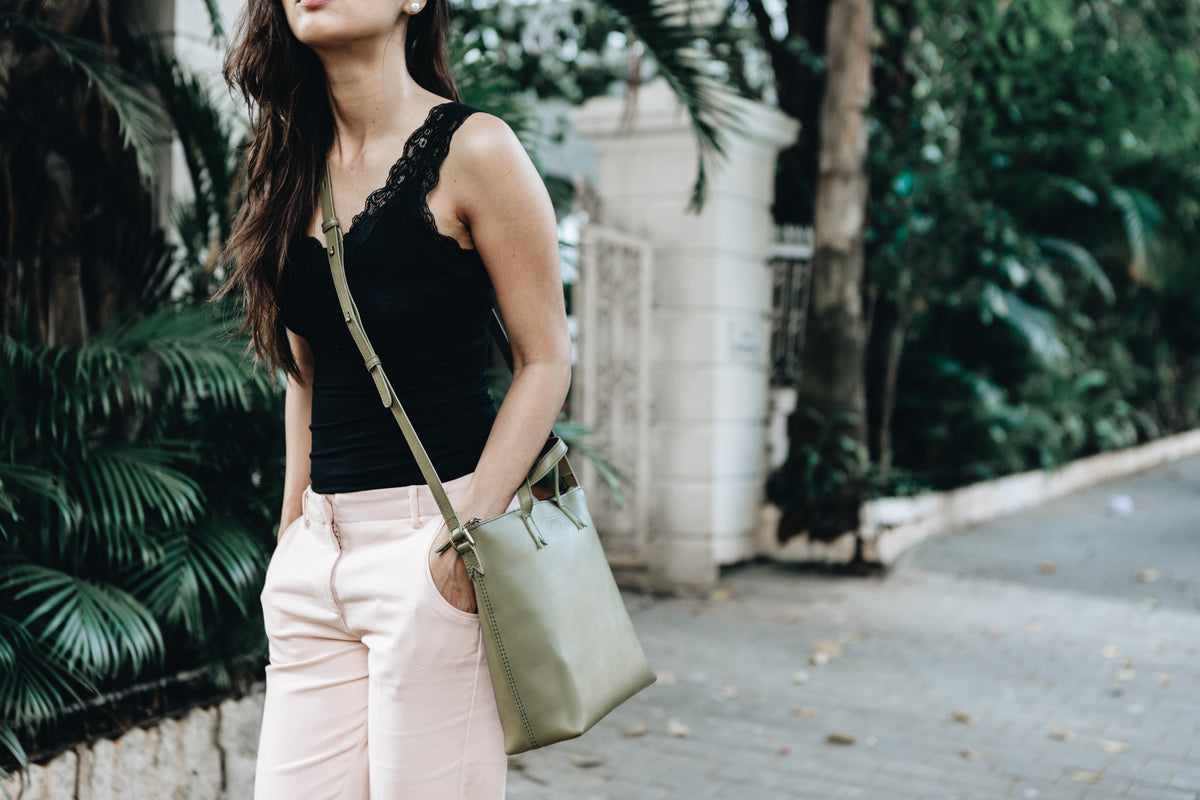 The Mini Tote | Olive Mini Tote | Albert Tusk Leather Goods Online