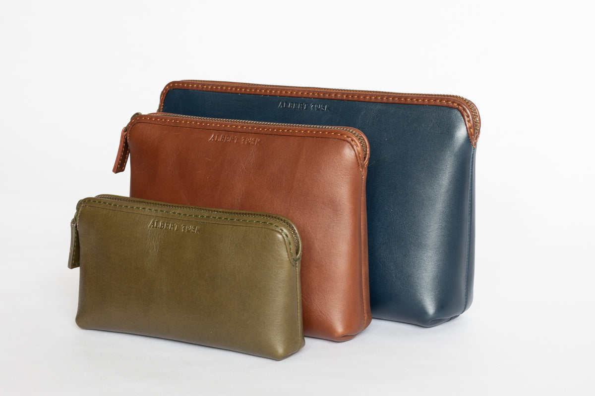 The Medium Pouch | Green Leather Pouch | Albert Tusk Leather Goods Online