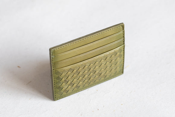 The Slim Cardholder | Green Leather Cardholder | Albert Tusk Leather Goods Online