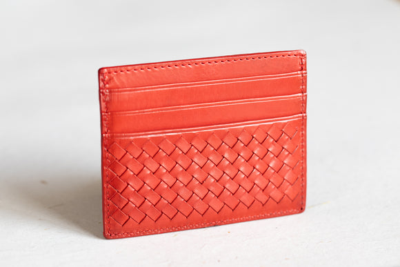 The Slim Cardholder | Red Leather Cardholder | Albert Tusk Leather Goods Online