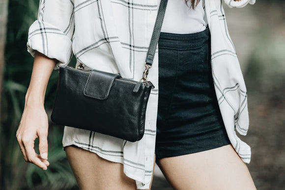 The Sling Wallet | Black Sling Wallet | Albert Tusk Leather Goods Online