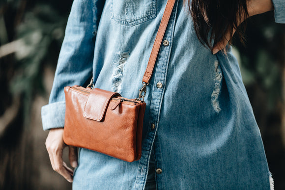 The Sling Wallet | Tan Sling Wallet | Albert Tusk Leather Goods Online