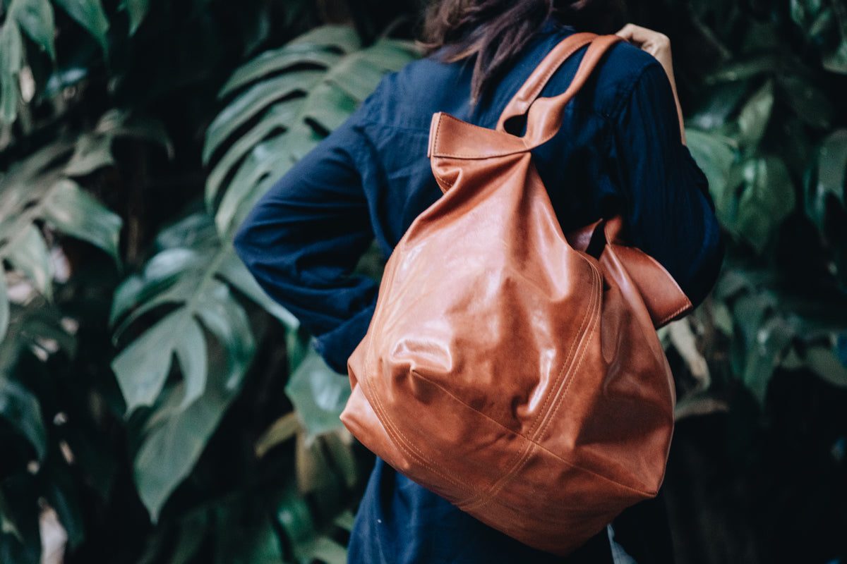 The Oversized Tote | Oversized Tan Leather Tote | Albert Tusk Leather Goods Online